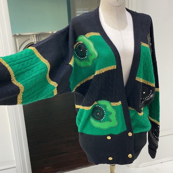 Vintage double-breasted cardigan, medium - Picture 6 of 7